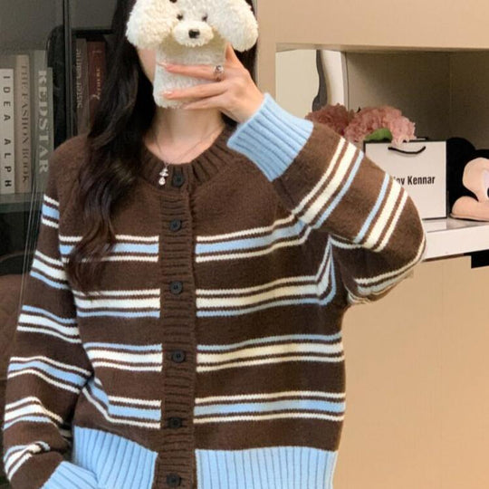 Damen Gemusterter Strickcardigan Shop Nory