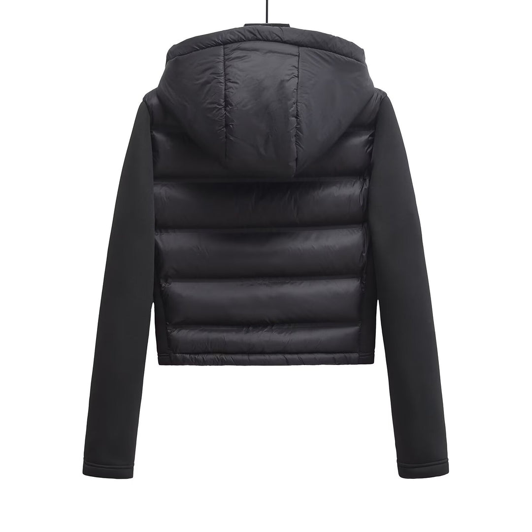 Damen Gekürzte gesteppte Hybrid‑Wattierte Jacke mit Kapuze Shop Nory