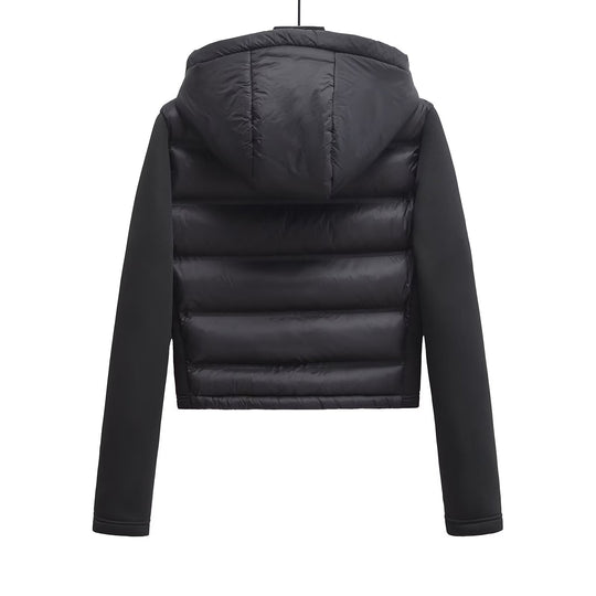 Damen Gekürzte gesteppte Hybrid‑Wattierte Jacke mit Kapuze Shop Nory