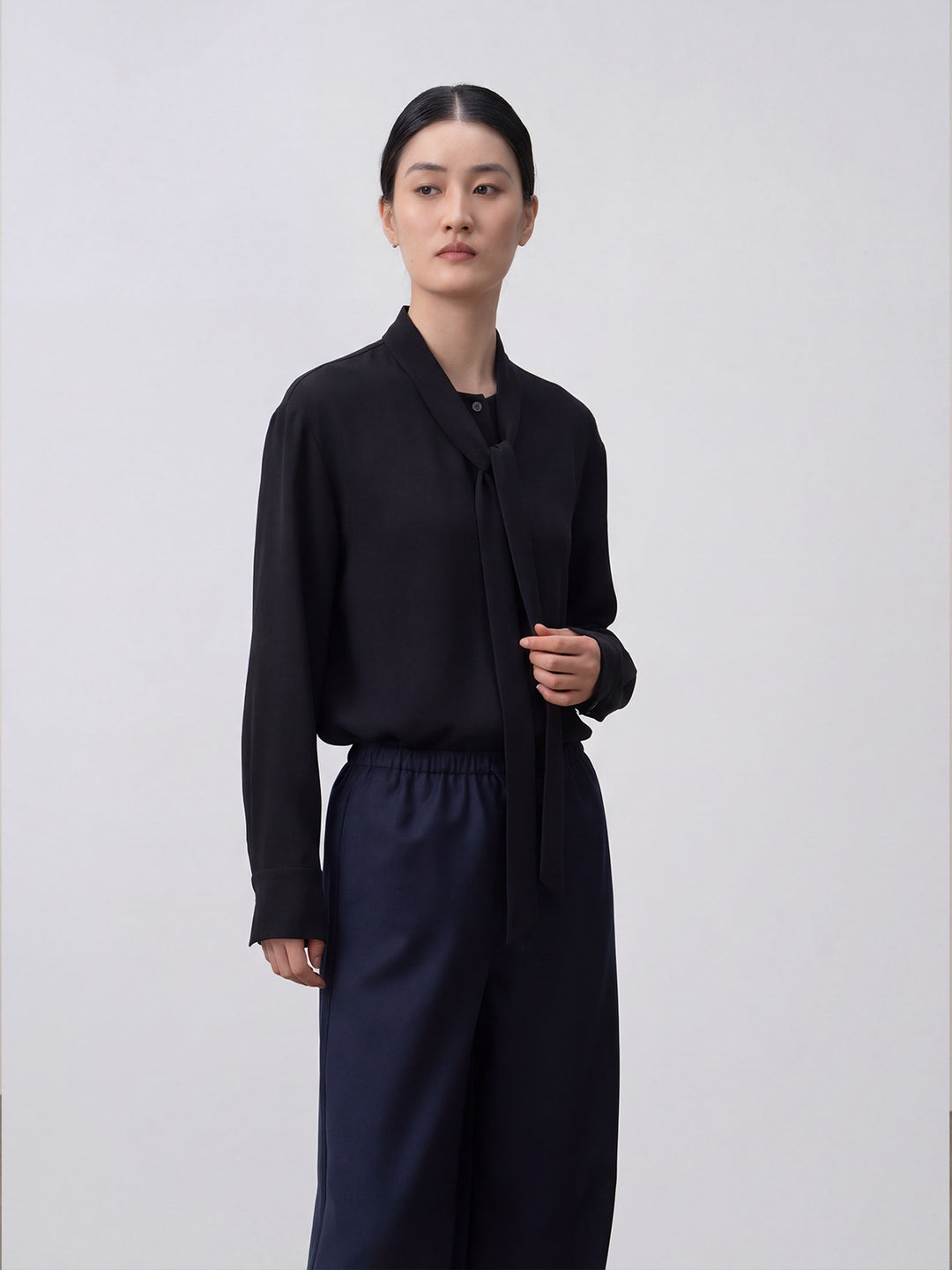 Damen Elegante Schleife Bluse Shop Nory