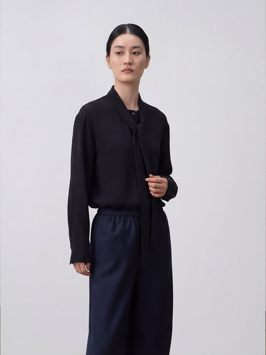 Damen Elegante Schleife Bluse Shop Nory