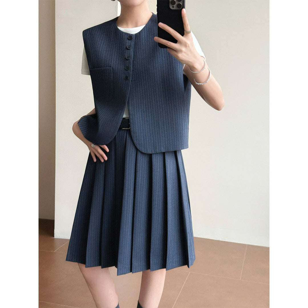 Damen Elegante Blazer-Weste mit gestreiftem Design Shop Nory
