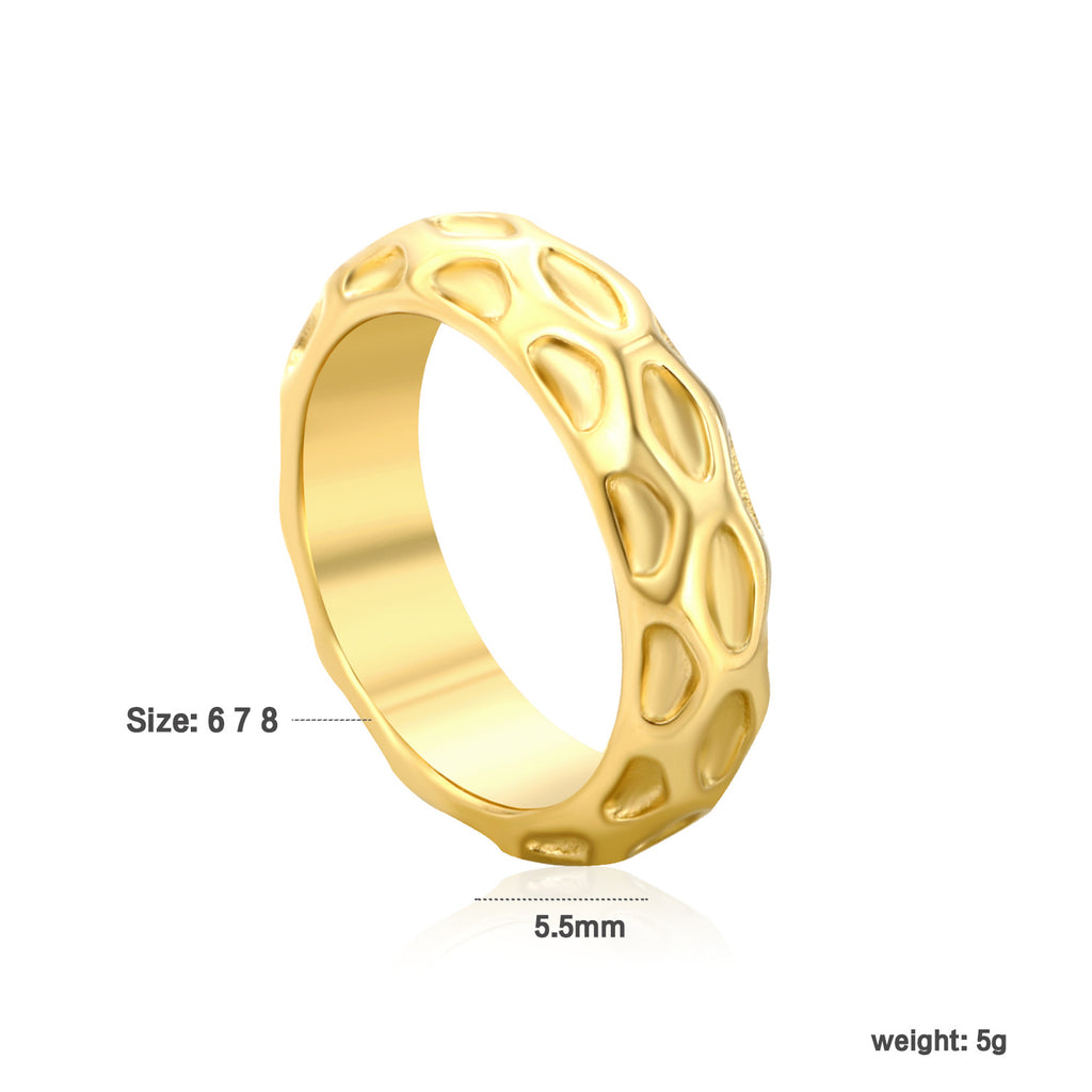 Damen Ring mit kunstvollem, strukturierten Design und glänzender Oberfläche Shop Nory