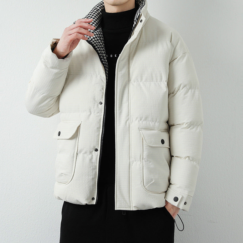Herren Modische Pufferjacke mit Karokragen Shop Nory