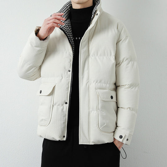 Herren Modische Pufferjacke mit Karokragen Shop Nory