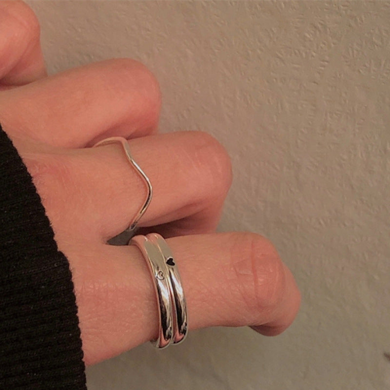 Damen Offener Ring mit minimalistischen Symbolen Shop Nory