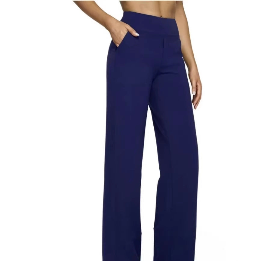 Damen Weit geschnittene Komfort-Hose mit elastischem Bund und praktischen Taschen
