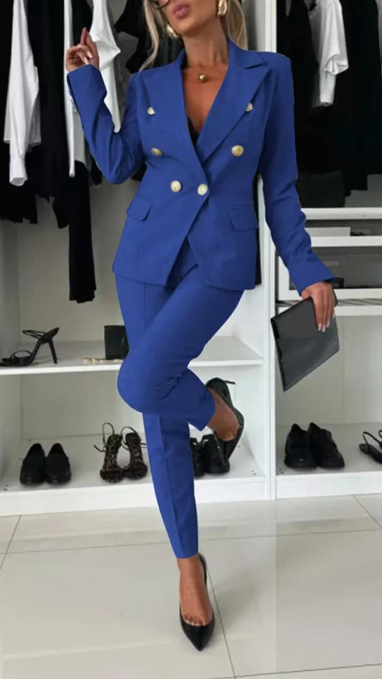 Damen Doppelreihiger taillierter Hosenanzug mit Slim-Hose Shop Nory