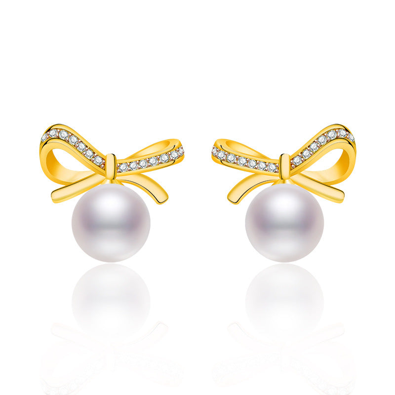Damen Ohrringe mit Perlendesign und funkelnden Zirkonia Shop Nory