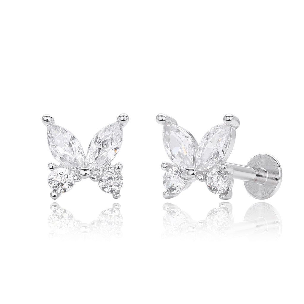 Damen Ohrstecker im eleganten Schmetterlingsdesign aus hochwertigem 925 Sterlingsilber Shop Nory