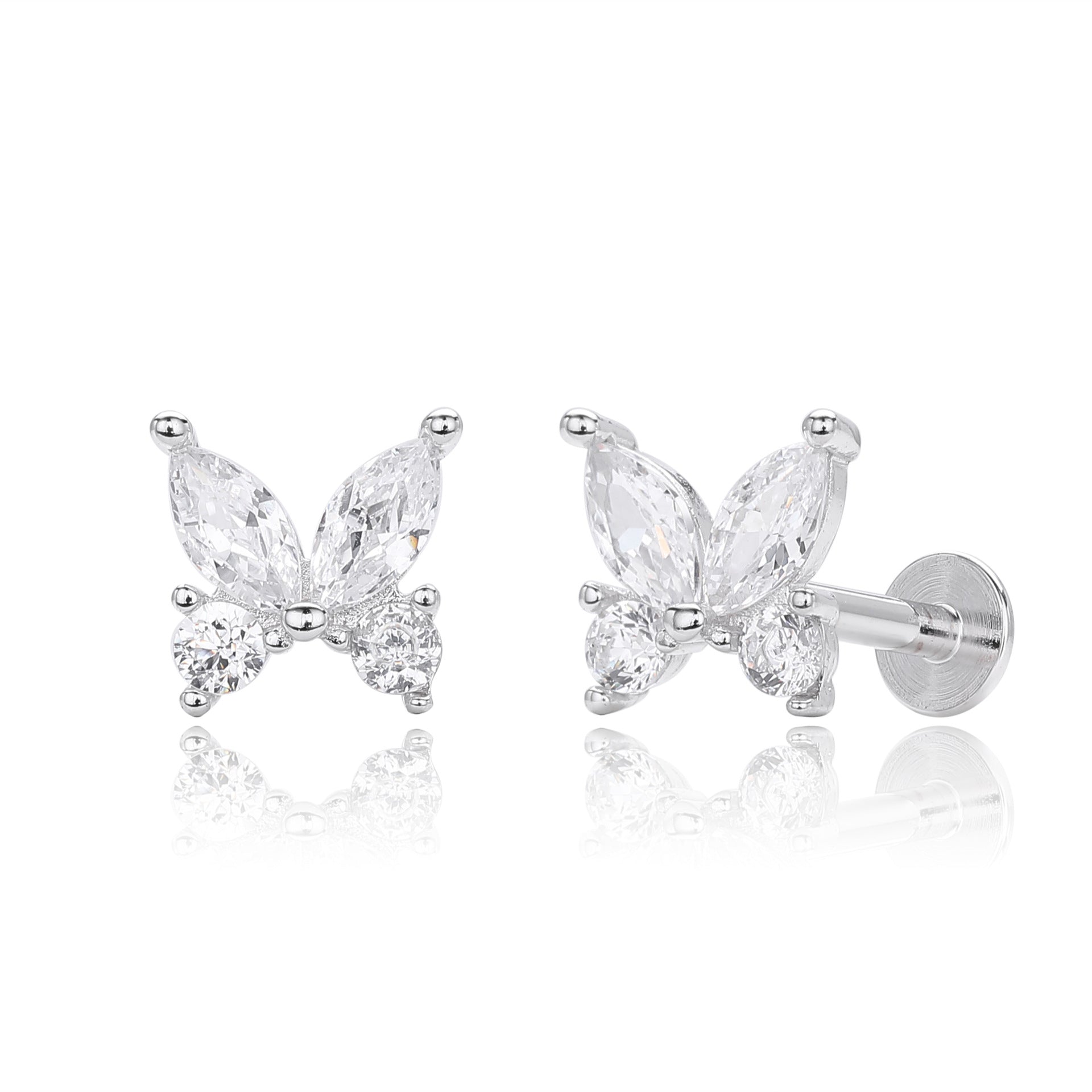 Damen Ohrstecker im eleganten Schmetterlingsdesign aus hochwertigem 925 Sterlingsilber Shop Nory