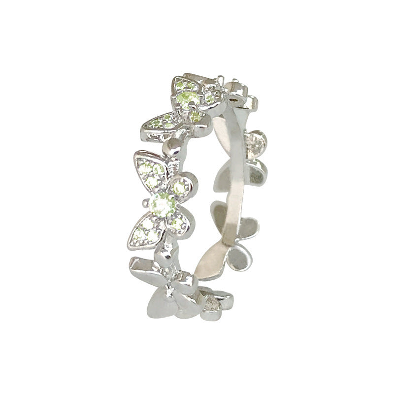 Damenring mit glänzenden Kristallakzenten und floralem Design Shop Nory