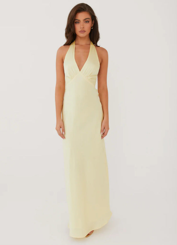 Damen Elegantes Wickelkleid mit V-Ausschnitt und schmalem, fließendem Schnitt