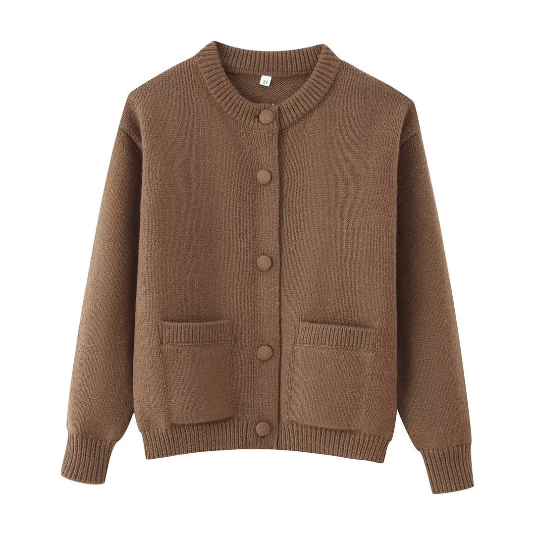Damen Oversize-Strickcardigan mit Zierknöpfen und aufgesetzten Taschen Shop Nory