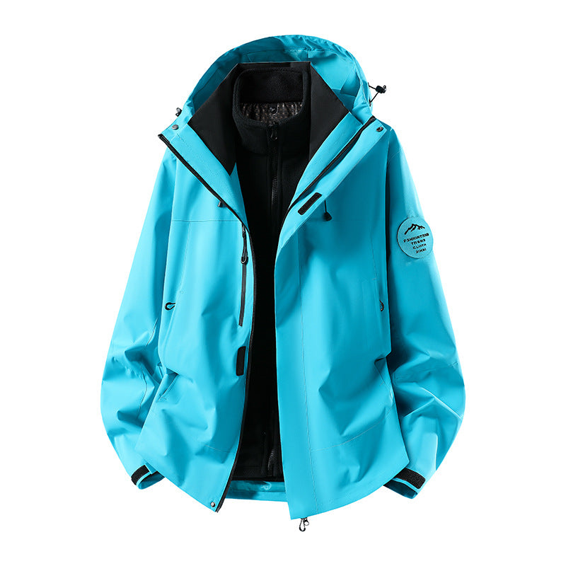 Herren zweilagige Softshell-Outdoorjacke mit herausnehmbarem Fleecefutter und verstellbarer Kapuze Shop Nory