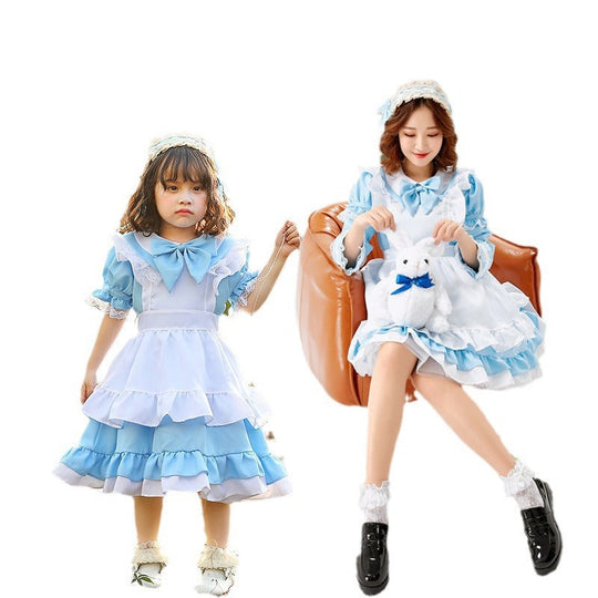 Mädchen niedliches Märchenhaftes Kleid mit Rüschen und Schleifen Shop Nory