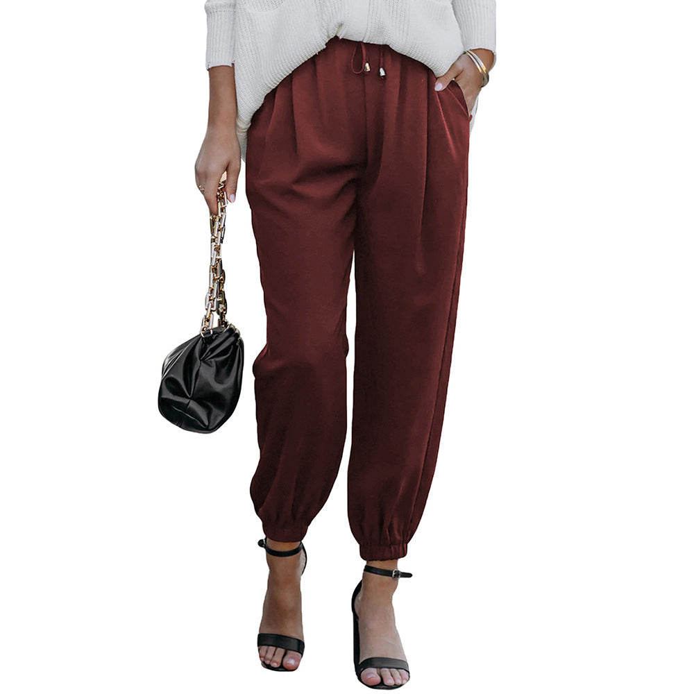 Damen Lässige Freizeithose mit Elastischem Bund und Praktischen Taschen