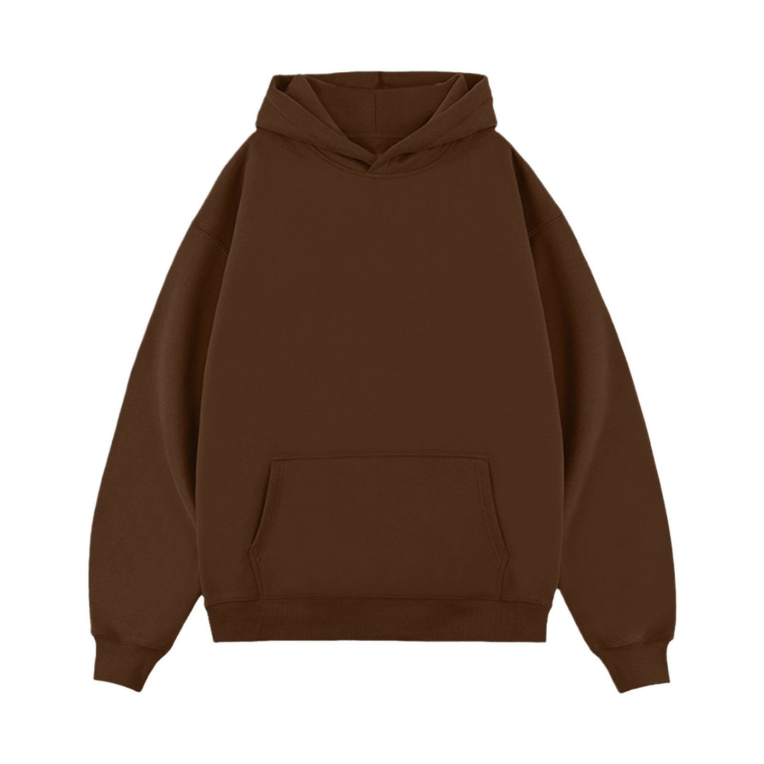 Unisex minimalistischer Oversize-Kapuzenpullover mit gedoppelter Kapuze, tiefer Schulter und breitem Rippbund Shop Nory