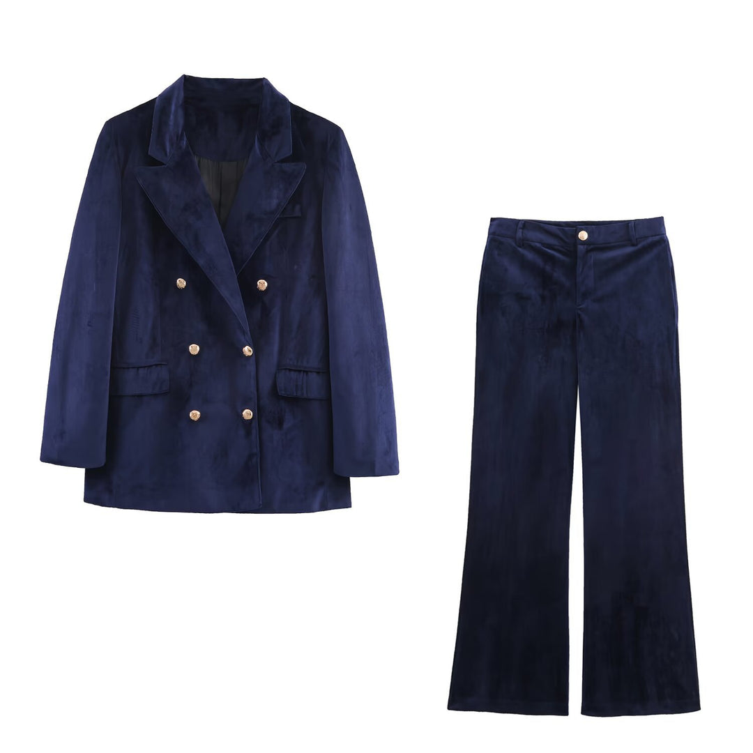 Damen Weite Samt-Hose mit hoher Taille und weitem Bein Shop Nory