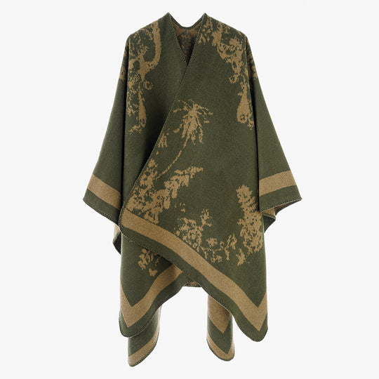 Damen Eleganter Cape‑Poncho im Kimono‑Schnitt mit Jacquard‑Strick Shop Nory