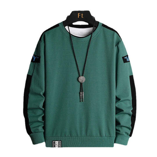 Herren Lockeres Sweatshirt im Urban-Layer-Look mit Schulterpaneelen und geripptem Saum Shop Nory