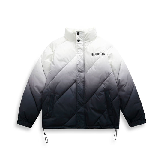 Unisex Kurz geschnittene wattierte Jacke mit Ombre‑Verlauf und diagonal gesteppter Struktur Shop Nory