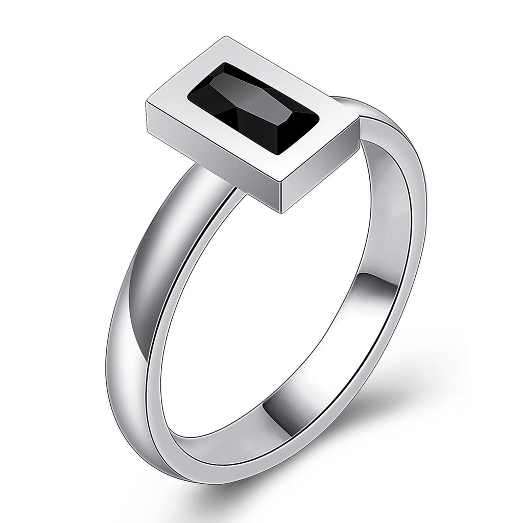 Damen Ring mit quadratischem Onyxstein Shop Nory