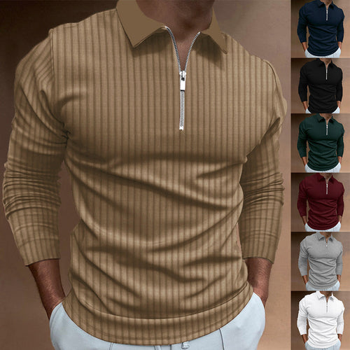Herren Poloshirt mit elegantem Reißverschluss und strukturiertem Design