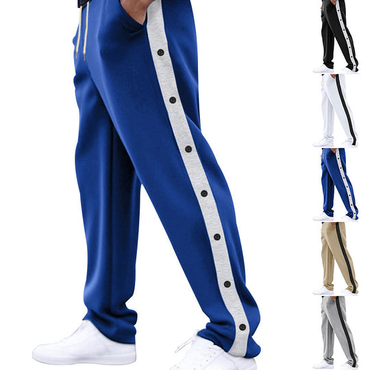 Herren nan locker geschnittene Jogginghose mit Druckknopf-Seitenstreifen und elastischem Kordelbund Shop Nory