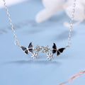 Damen Halskette mit filigranem Schmetterlings- und Blumenmotiv Shop Nory