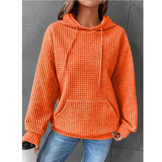 Damen lässiger Hoodie mit strukturierter Oberfläche und praktischer Kängurutasche