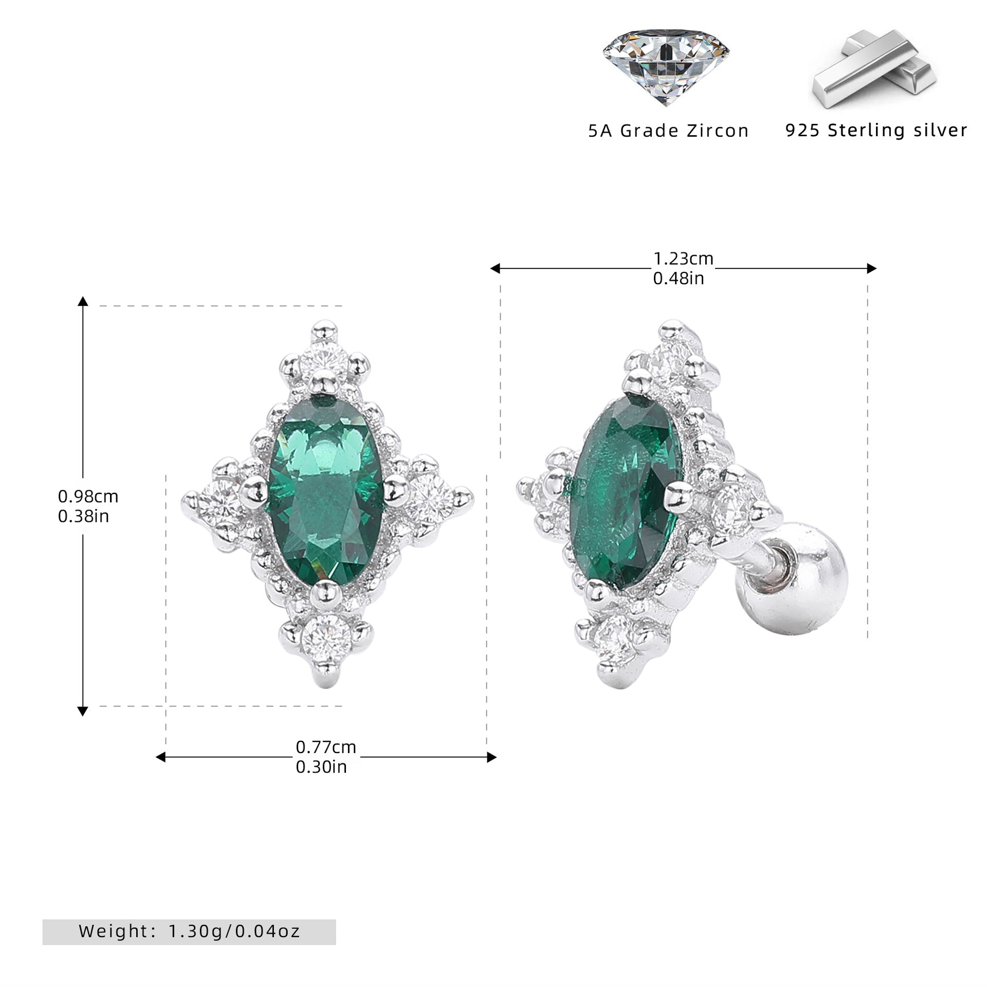 Damen Ohrstecker mit funkelnden Zirkon-Akzenten und hochwertiger 925 Sterlingsilberfassung Shop Nory