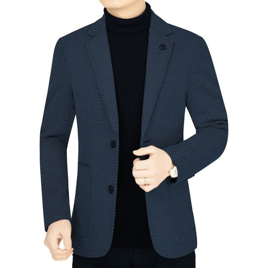 Herren Unstrukturiertes Slim-Fit ReisShop Norylazer aus strukturierter Strickoptik mit aufgesetzten Taschen Shop Nory