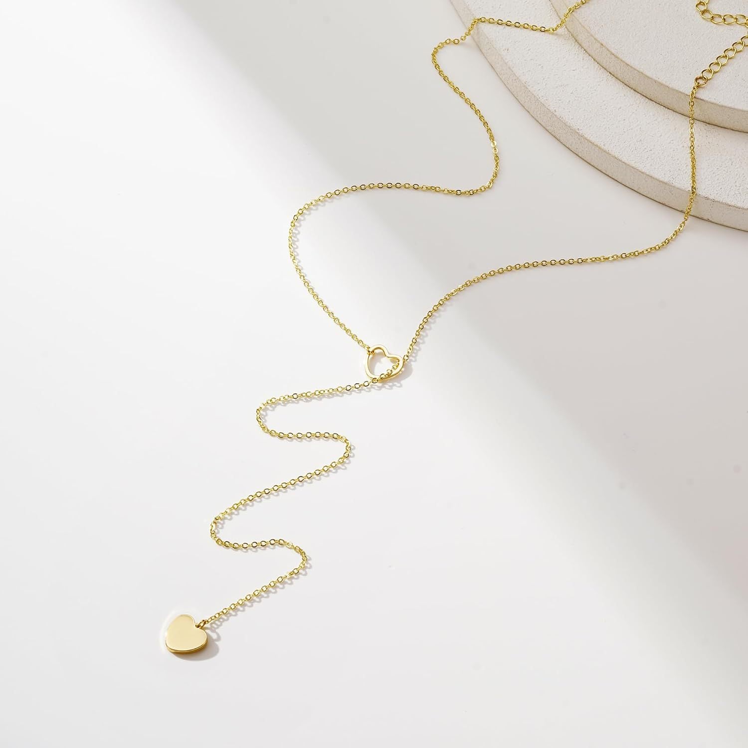 Damen Halskette mit mehrlagigen Herzen und zartem Design Shop Nory