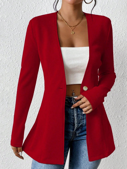 Damen elegante Blazerjacke mit asymmetrischem Schnitt