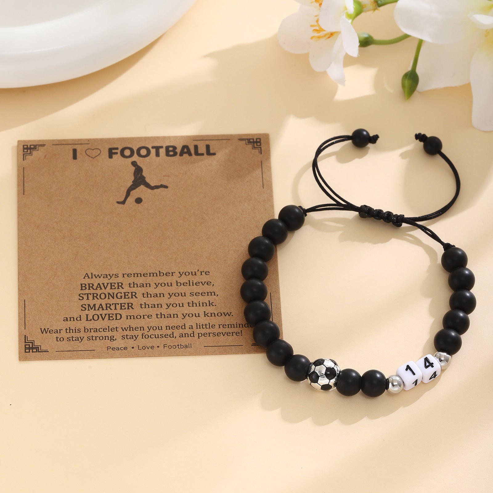 Damen Motivationsarmband mit Fußballdesign Shop Nory