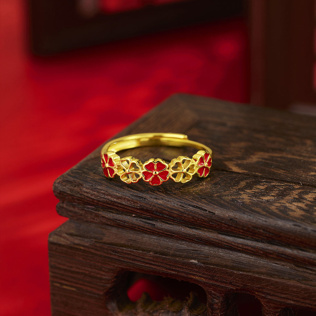 Damen Ring mit floralen Akzenten und modernem Design Shop Nory