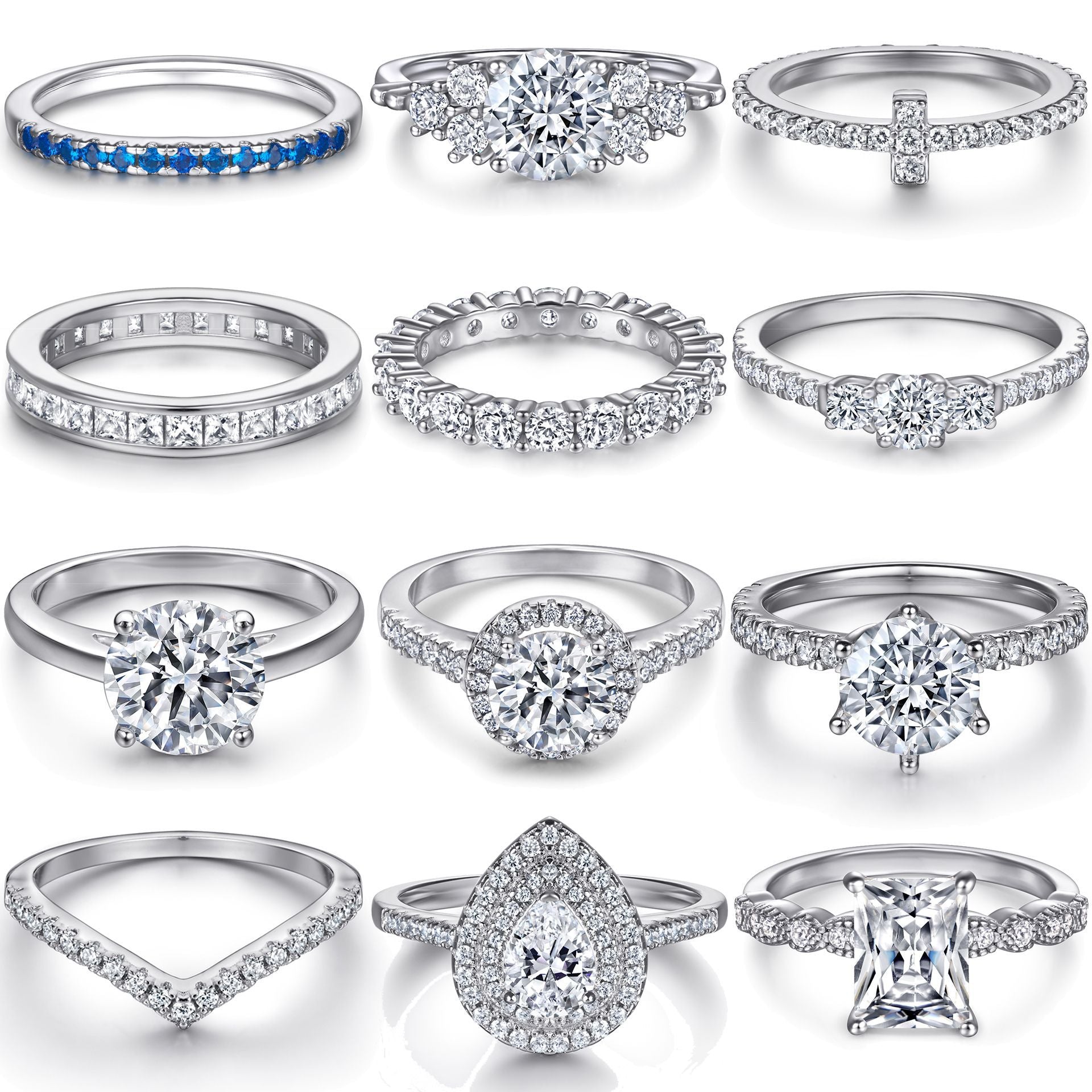 Damen Verlobungsring mit herzförmigem Aquamarin in kunstvoller Zirkonia-Fassung Shop Nory