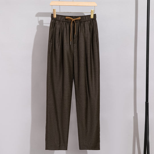 Damen Relaxed-Hose mit elastischem Bund, Tunnelzug und geradem Bein Shop Nory