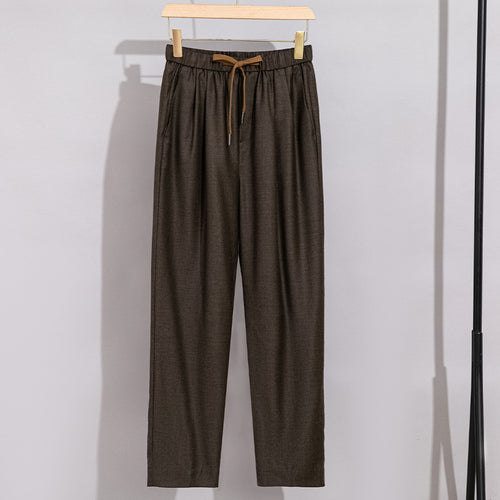 Damen Relaxed-Hose mit elastischem Bund, Tunnelzug und geradem Bein Shop Nory
