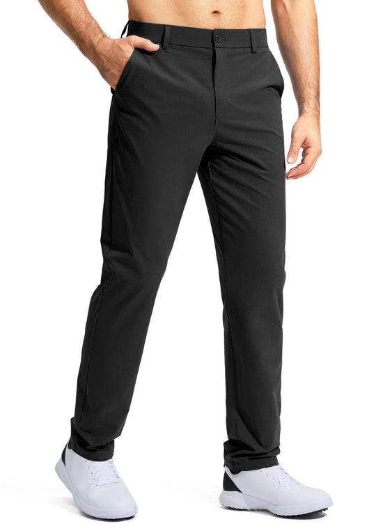 Herren nan elastische Golftwill-Hose mit geradem Schnitt, knitterfreiem Material und verdeckter Reißverschlusstasche