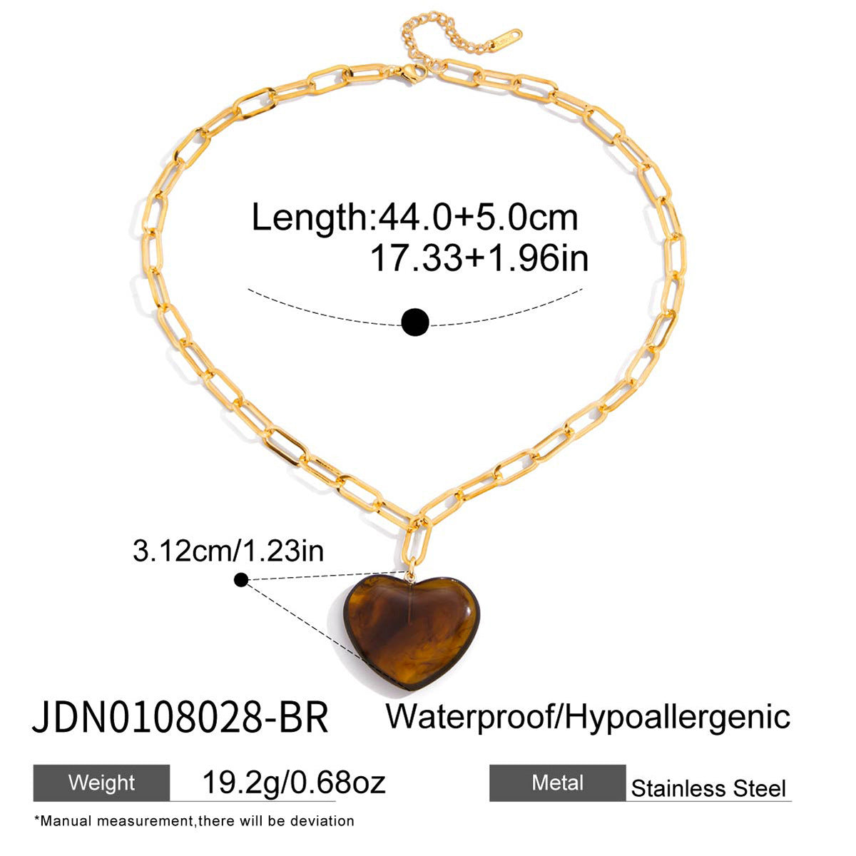 Damen Halskette mit Herzanhänger und goldfarbener Gliederkette Shop Nory