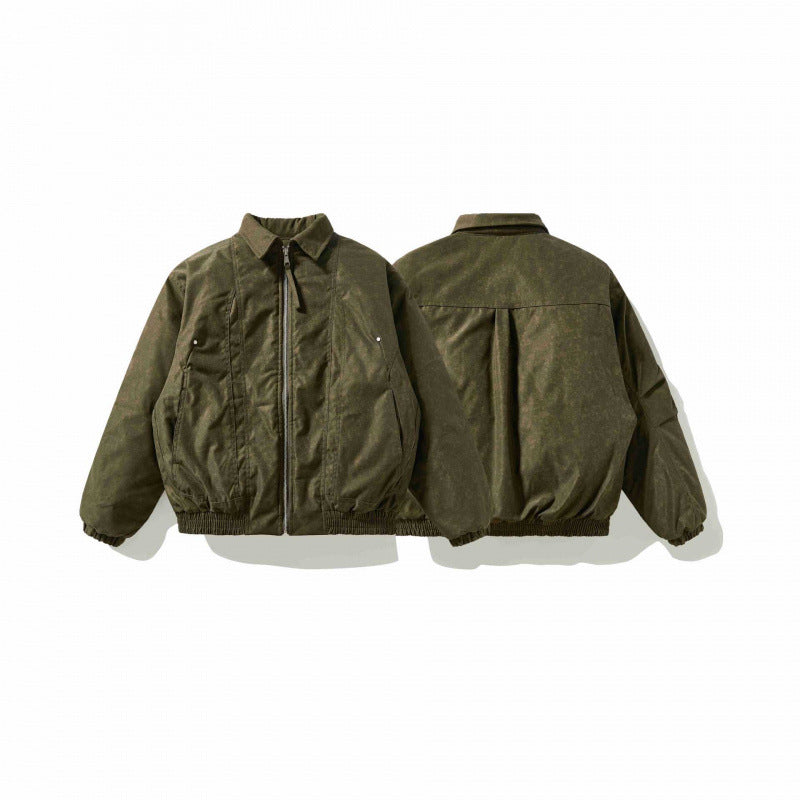 Herren Leicht wattierte Canvas-Fieldjacke mit Hemdkragen, verdeckter Nahtdetail-Optik und elastischem Bund Shop Nory