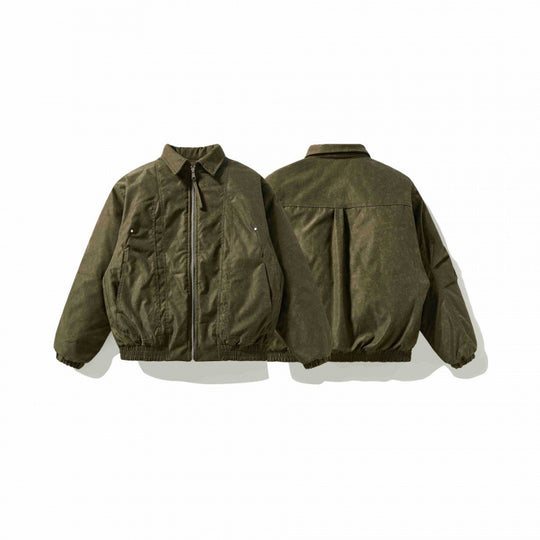 Herren Leicht wattierte Canvas-Fieldjacke mit Hemdkragen, verdeckter Nahtdetail-Optik und elastischem Bund Shop Nory