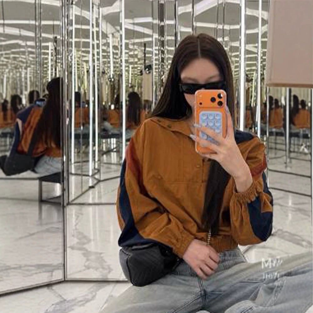 Damen Kurz geschnittene Oversize-Blousonjacke mit Kapuze, elastischem Saum und Ballonärmeln Shop Nory