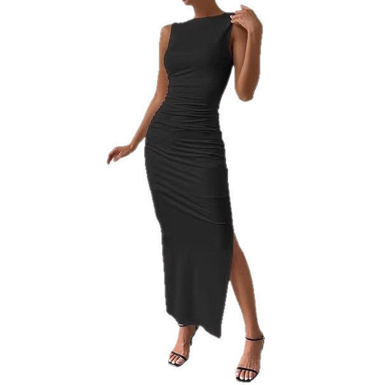 Damen Maxikleid mit figurbetontem Schnitt und seitlichem Schlitz Shopnory