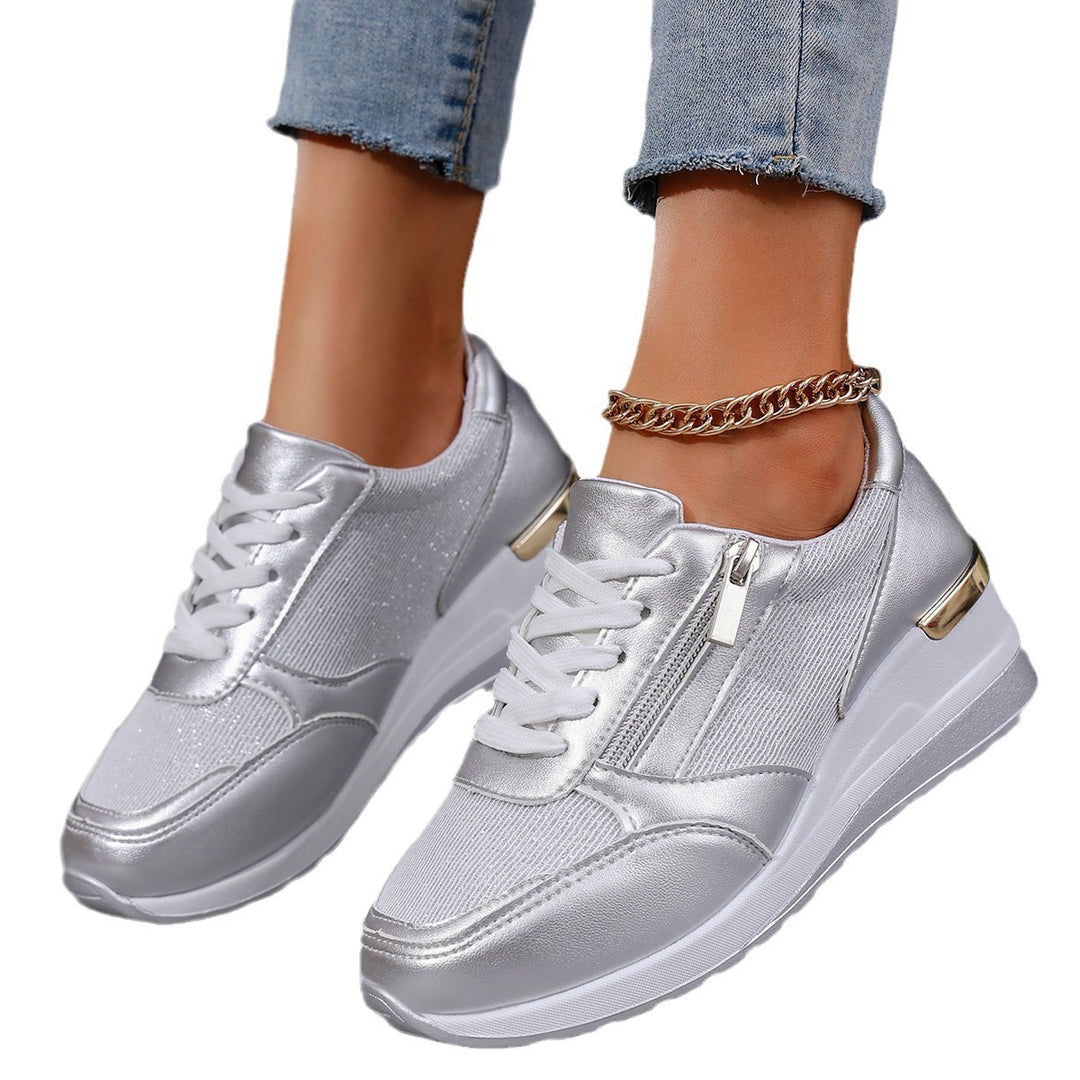 Damen Plateau-Sneaker mit Keilabsatz und Reißverschluss Shop Nory