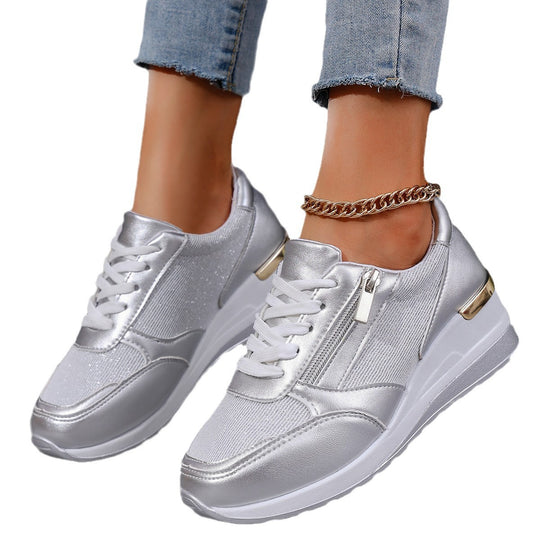 Damen Plateau-Sneaker mit Keilabsatz und Reißverschluss Shop Nory