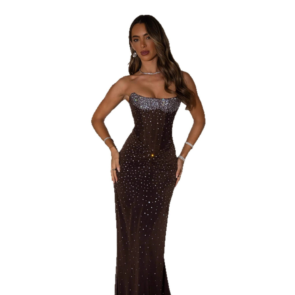 Damen Schimmerndes Abendkleid mit figurbetontem Schnitt und glitzernden Details Shopnory