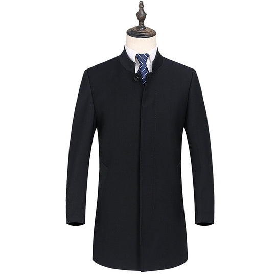 Herren Einreihiger Mantel mit Stehkragen und taillierter Silhouette Shop Nory